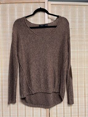 RDI Brown Textured Scoop Neck Sweater